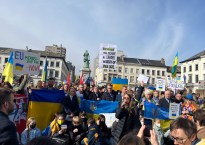 Protestas Belgijoje prieš Rusijos karą Ukrainoje, E. Labanausko nuotr.